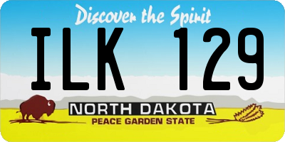 ND license plate ILK129