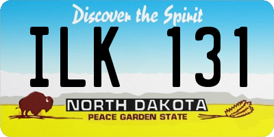 ND license plate ILK131