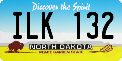 ND license plate ILK132