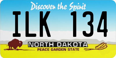 ND license plate ILK134