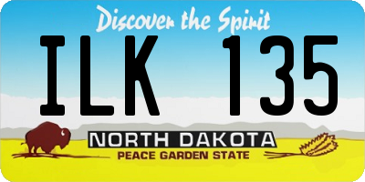 ND license plate ILK135