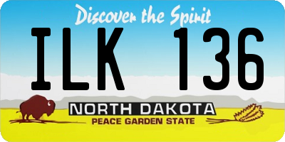 ND license plate ILK136