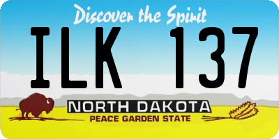 ND license plate ILK137