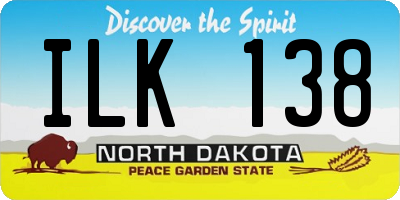 ND license plate ILK138