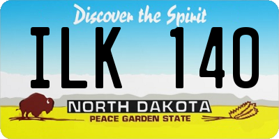 ND license plate ILK140