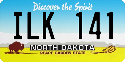 ND license plate ILK141