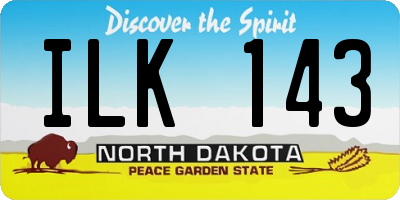 ND license plate ILK143
