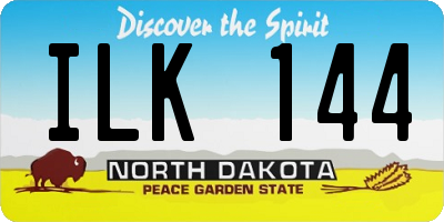 ND license plate ILK144