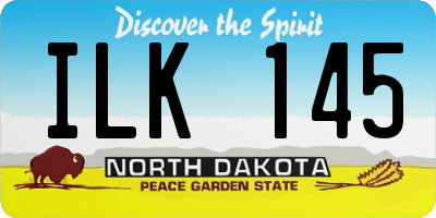 ND license plate ILK145