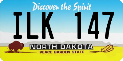 ND license plate ILK147