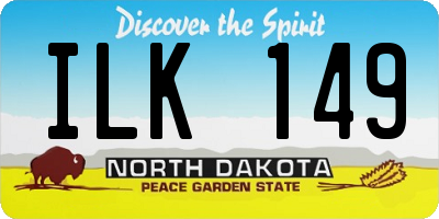 ND license plate ILK149