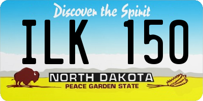 ND license plate ILK150