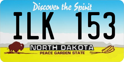 ND license plate ILK153