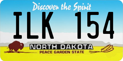 ND license plate ILK154
