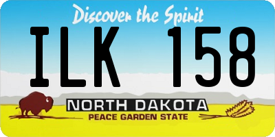 ND license plate ILK158