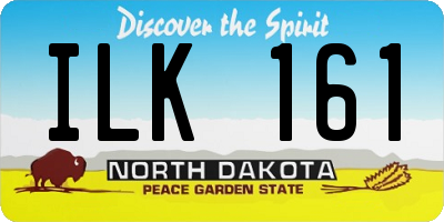 ND license plate ILK161