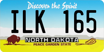 ND license plate ILK165