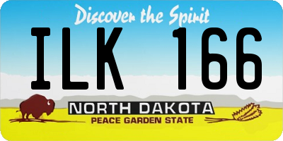 ND license plate ILK166