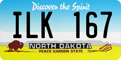 ND license plate ILK167