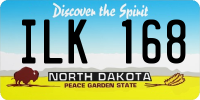 ND license plate ILK168