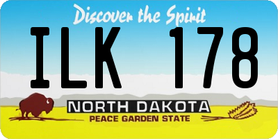ND license plate ILK178