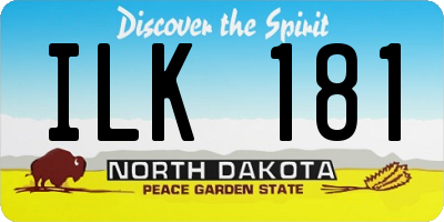 ND license plate ILK181