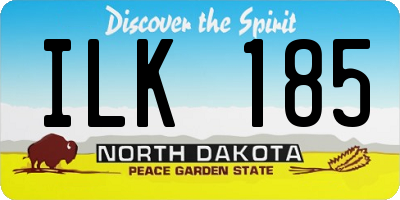 ND license plate ILK185