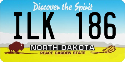 ND license plate ILK186