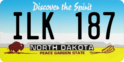 ND license plate ILK187