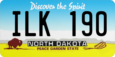 ND license plate ILK190
