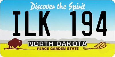 ND license plate ILK194