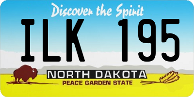 ND license plate ILK195