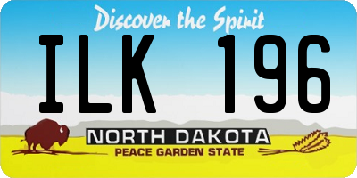 ND license plate ILK196