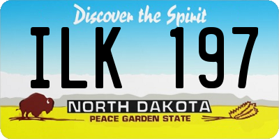 ND license plate ILK197