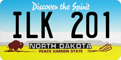 ND license plate ILK201