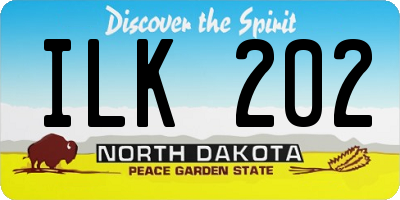 ND license plate ILK202