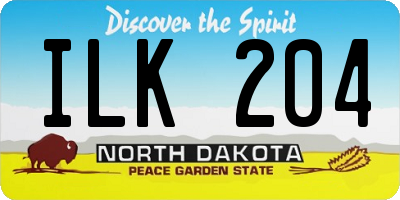 ND license plate ILK204