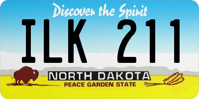 ND license plate ILK211