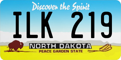 ND license plate ILK219