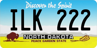 ND license plate ILK222