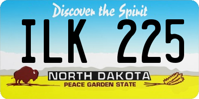 ND license plate ILK225