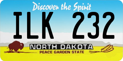 ND license plate ILK232