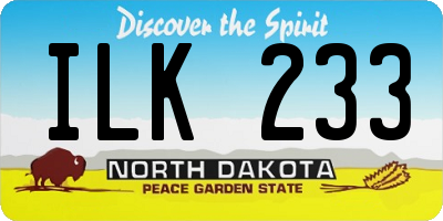 ND license plate ILK233