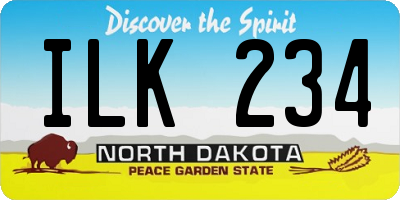 ND license plate ILK234