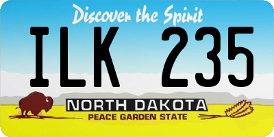 ND license plate ILK235