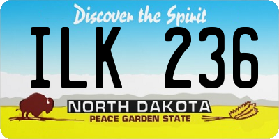 ND license plate ILK236