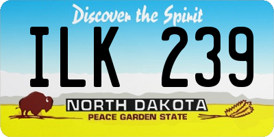 ND license plate ILK239