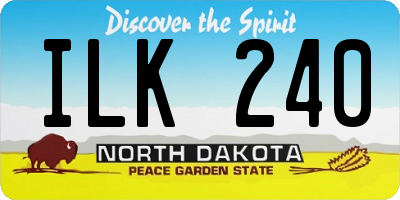 ND license plate ILK240