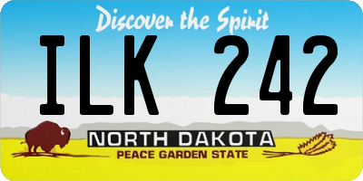 ND license plate ILK242