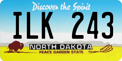 ND license plate ILK243